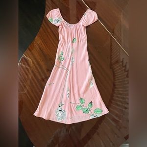 VINTAGE BETSEY JOHNSON 90s Y2K CAP SLEEVE FLORAL DRESS